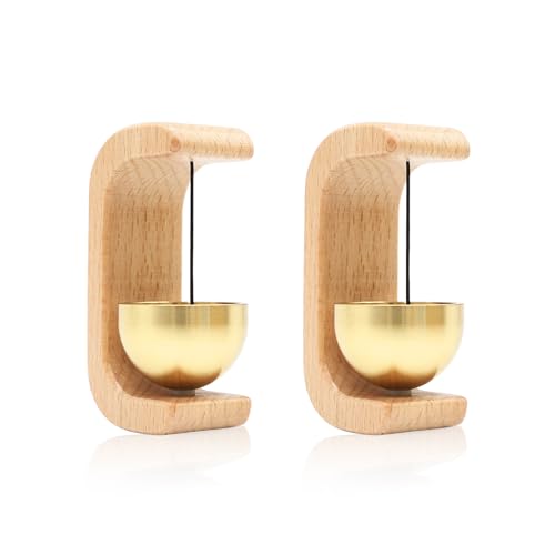 Magnetic Door Chime 2-Pack - Wooden Wind Chime Bells for Door...