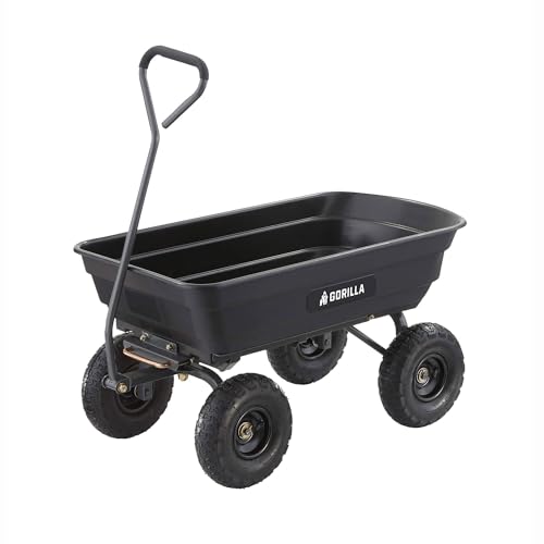 Gorilla Carts Utility Cart with Steel Frame, 600 Pound Capacity,...