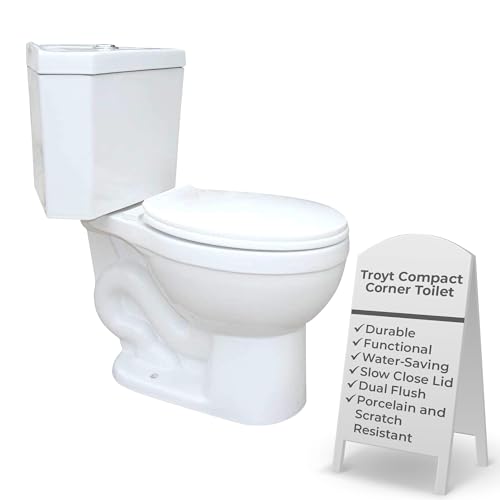 Troyt Corner 2-Piece Round Bathroom Toilet 0.8/1.6 GPF Hi Low Button Flush