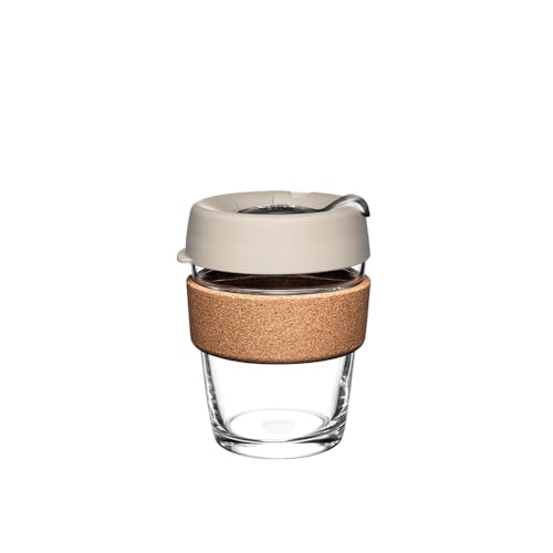KeepCup 12oz Reusable Coffee Cup. Toughened Glass Cup & Natural Cork