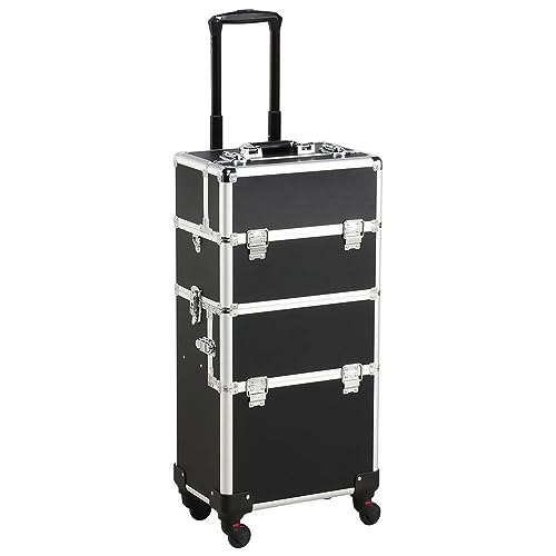 Yaheetech 3 in 1 Professional Artist Rolling Trolley Makeup Train Case