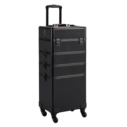 Yaheetech 4 in 1 Professional Makeup Train Case Aluminum Cosmetic...