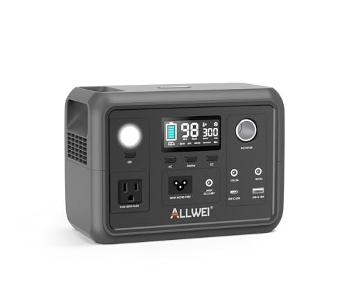 ALLWEI Portable Power Station 300W (Peak 600W) Upgraded, 256Wh...