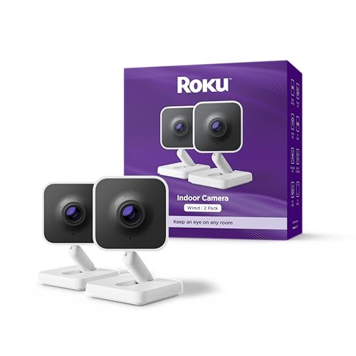 Roku Indoor Camera - Home Security - 2-Pack - Wired Security...