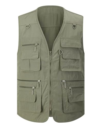 Gihuo Men's Summer Outdoor Work Safari Fishing Travel Vest with Pockets