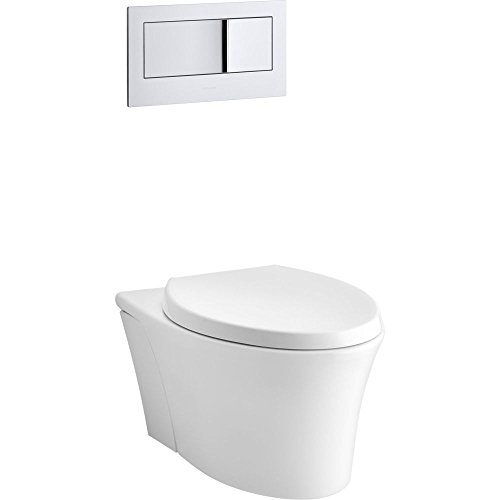 KOHLER K-6299-0 Veil Wall-Hung Elongated Toilet Bowl, White