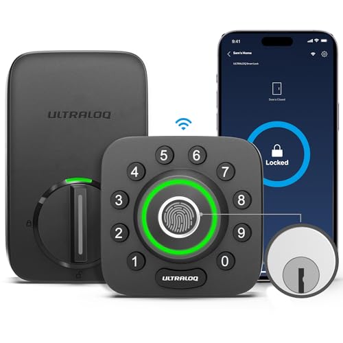 ULTRALOQ U-Bolt Pro WiFi Smart Lock with Door Sensor, 8-in-1...