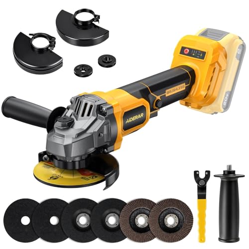 Aiderar 4-1/2' Cordless Angle Grinder Tool, Brushless Cordless...