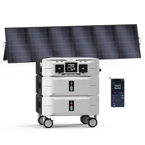 IEE 5120Wh Portable Power Station SP5000 with 500W Solar Panel,...