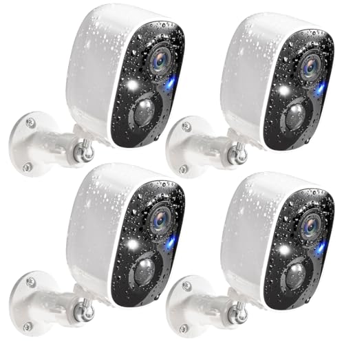 GMK Security Cameras Wireless Outdoor 4 Pack, 2K Battery Powered...