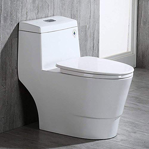 WOODBRIDGE T-0019, Dual Flush Elongated One Piece Toilet - Soft Closing Seat