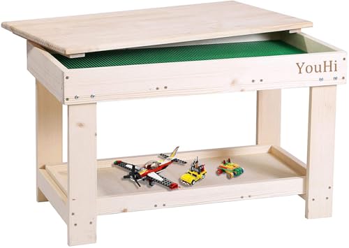 YouHi Kids Activity Table with Board for Bricks Activity Play Table