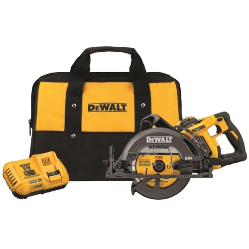 DEWALT DCS577X1 FLEXVOLT 60V MAX 7-1/4” Worm Style Saw Kit, 9.0Ah Battery