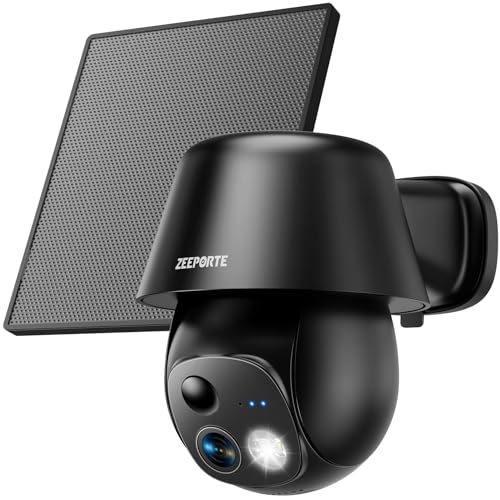 Solar Security Cameras Wireless Outdoor, 2K Pan/Tilt 360° View...