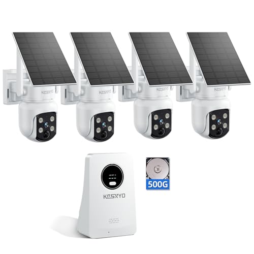 KCSNYO Solar Security Cameras Wireless Outdoor, 4MP Solar...