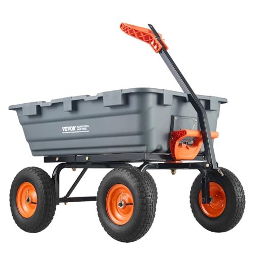 VEVOR 1200lbs 7Cu.Ft. Garden Dump Cart with 2-in-1 Convertible...