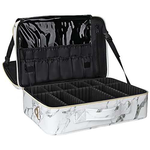 MONSTINA Cosmetic Bags 3 Layer Cosmetic Organizer Makeup Case