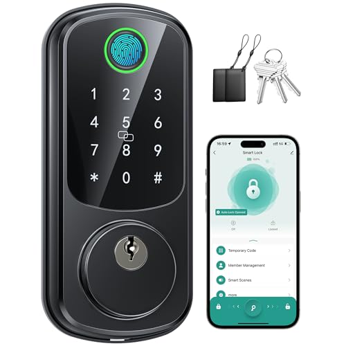 Smart Locks for Front Door, Fingerprint Keyless Entry Door Lock...