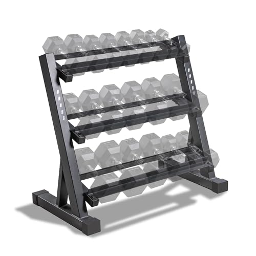 Marcy 3 Tier Metal Steel Home Workout Gym Dumbbell Weight Rack Storage Stand