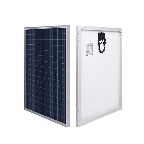 HQST 100 Watt 12 Volt Polycrystalline Solar Panel with MC4 Connectors High