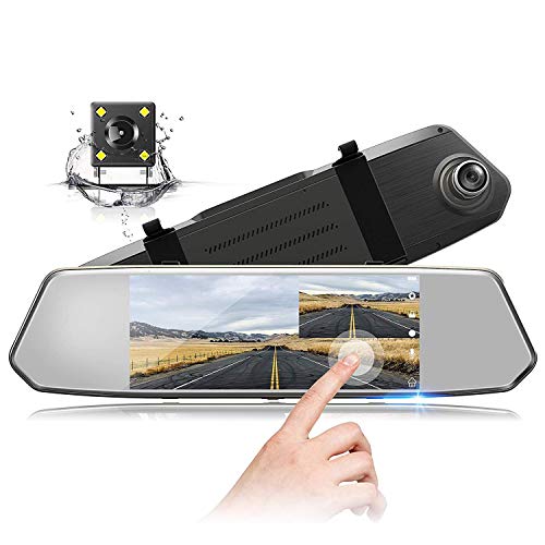 7 Inch Touch Screen Rearview Mirror Car Camera