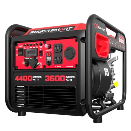 PowerSmart 4400-Watt Portable Inverter Generator, Gas Powered,...