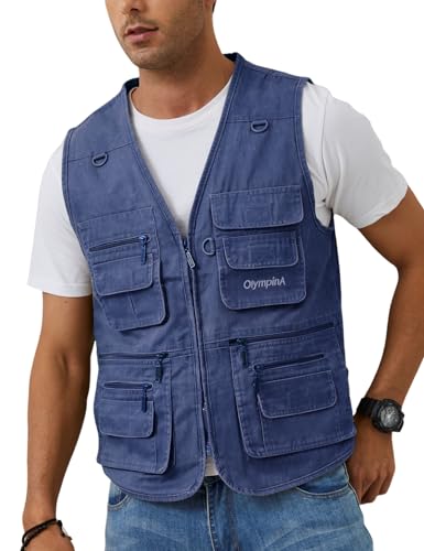 Gihuo Men's Summer Outdoor Work Safari Fishing Travel Vest with Pockets