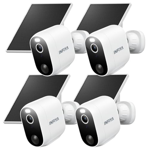 INFIYA Security Cameras Wireless Outdoor-Solar&Battery Powered 2K...