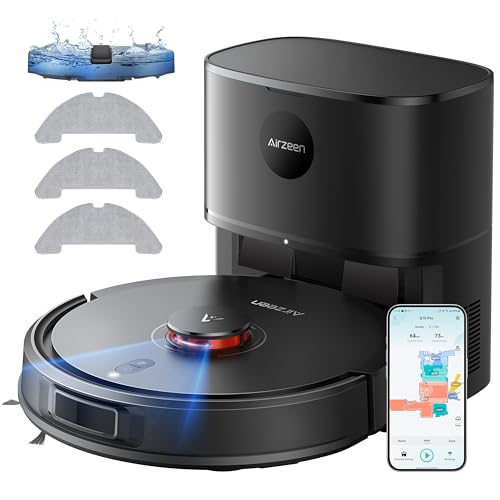 Robot Vacuum and Mop, Self-Emptying Robot Vacuum Cleaner with...