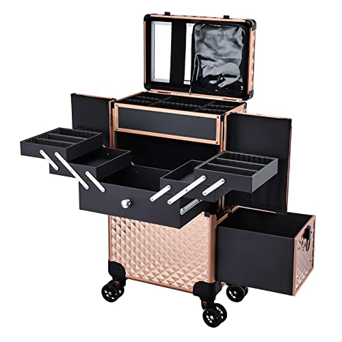 Adazzo Professional Makeup Artist Rolling Train Case...