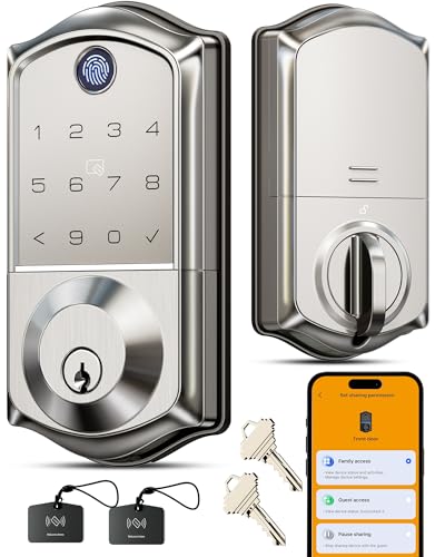 Veise VE017 Fingerprint Smart Door Lock, App Control, 8-in-1...