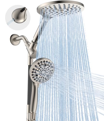 Dual Handheld Shower Head Combo, 2-in-1 Rain Shower Heads System...