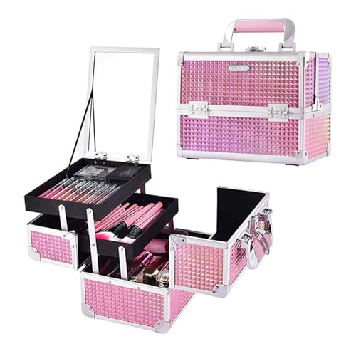 Joligrace Makeup Train Case Portable Cosmetic Box Jewelry Organizer