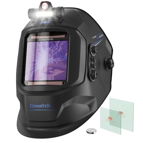 Omolith 3.93'X3.66' Auto Darkening Welding Helmet with Light,...