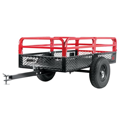 BIG RED Heavy Duty ATV Trailer Steel Dump Cart: Yard Garden...