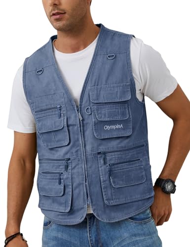 Gihuo Men's Summer Outdoor Work Safari Fishing Travel Vest with Pockets