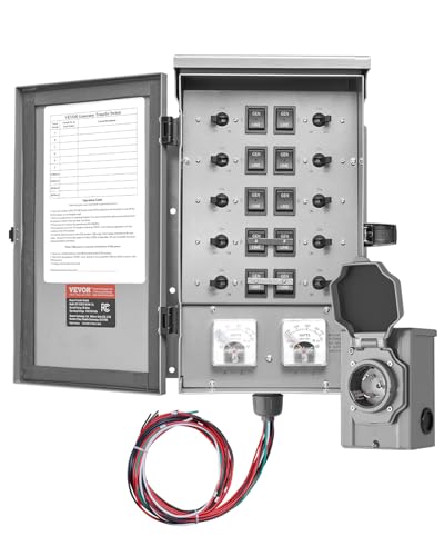 VEVOR Manual Transfer, 30-Amp 10-Circuit, Prewired Generator...
