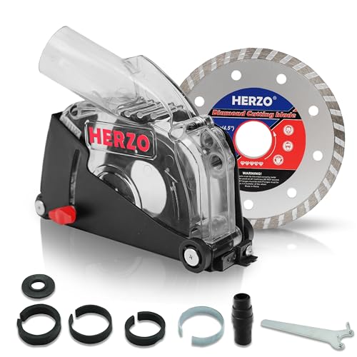 HERZO Dust Shroud Dust Extraction Cutting Guard for 5 inch and...