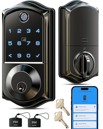 Veise VE017 Fingerprint Smart Door Lock, App Control, 7-in-1...