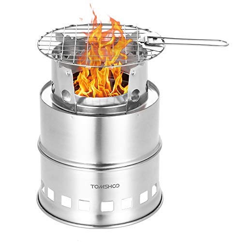 TOMSHOO Camping Stove Camp Wood Stove Portable Foldable Stainless Steel