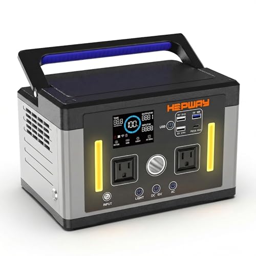 Hepway Portable Power Station 700W 577Wh Solar Generator, 120V...