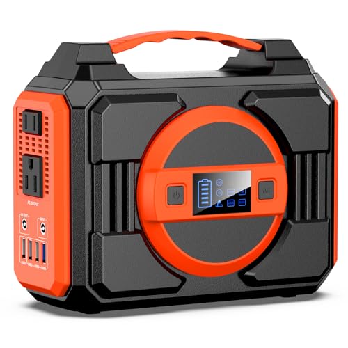 Portable Power Station 300W, Outdoor Solar Generator Backup...