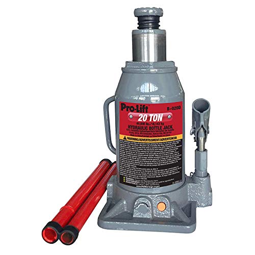 Pro-Lift B-020D Grey Hydraulic Bottle Jack - 20 Ton Capacity