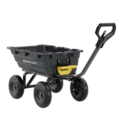 GarveeLife 1200lbs 7Cu.Ft. Garden Dump Cart Tow Behind with...