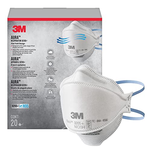 3M Aura Particulate Respirator 9205+, N95 Disposable Respirator,...