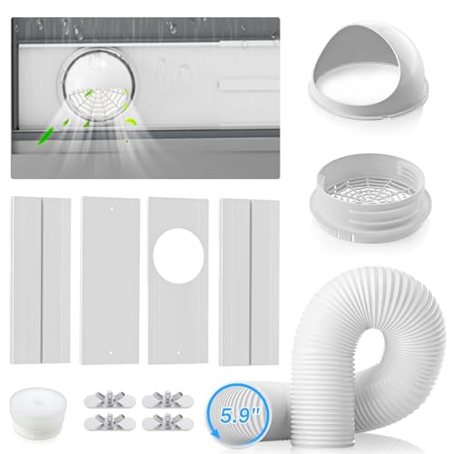 YJHome Portable AC Window Vent Kit with 5.9' Exhaust Hose &...