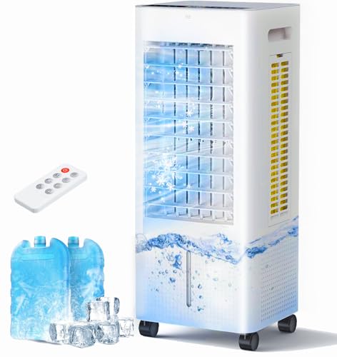 Evaporative Air Cooler with Remote & Timer, 2200+ CFM Portable...