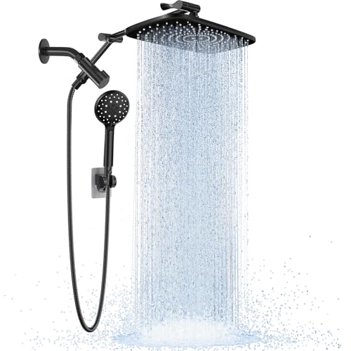 Veken Wide Rain Shower Head with 6 Modes Handheld Water...
