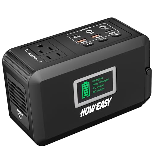 HOWEASY Portable Power Station120W(240W Peak), 24000mAh Camping...