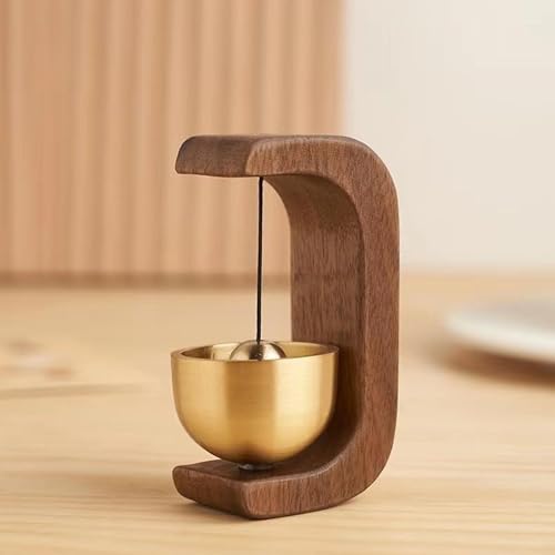 WKHOKI Hanging Doorbell Suction Door Type Solid Wood Wind Chime -...